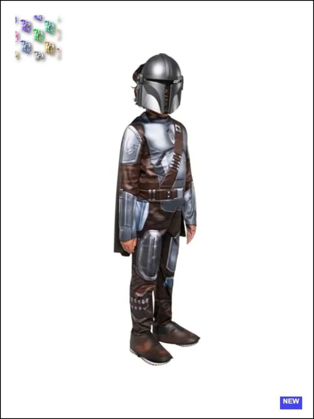 Star Wars Mandalorian Costume Youth Halloween Padded Jumpsuit Mask Cape